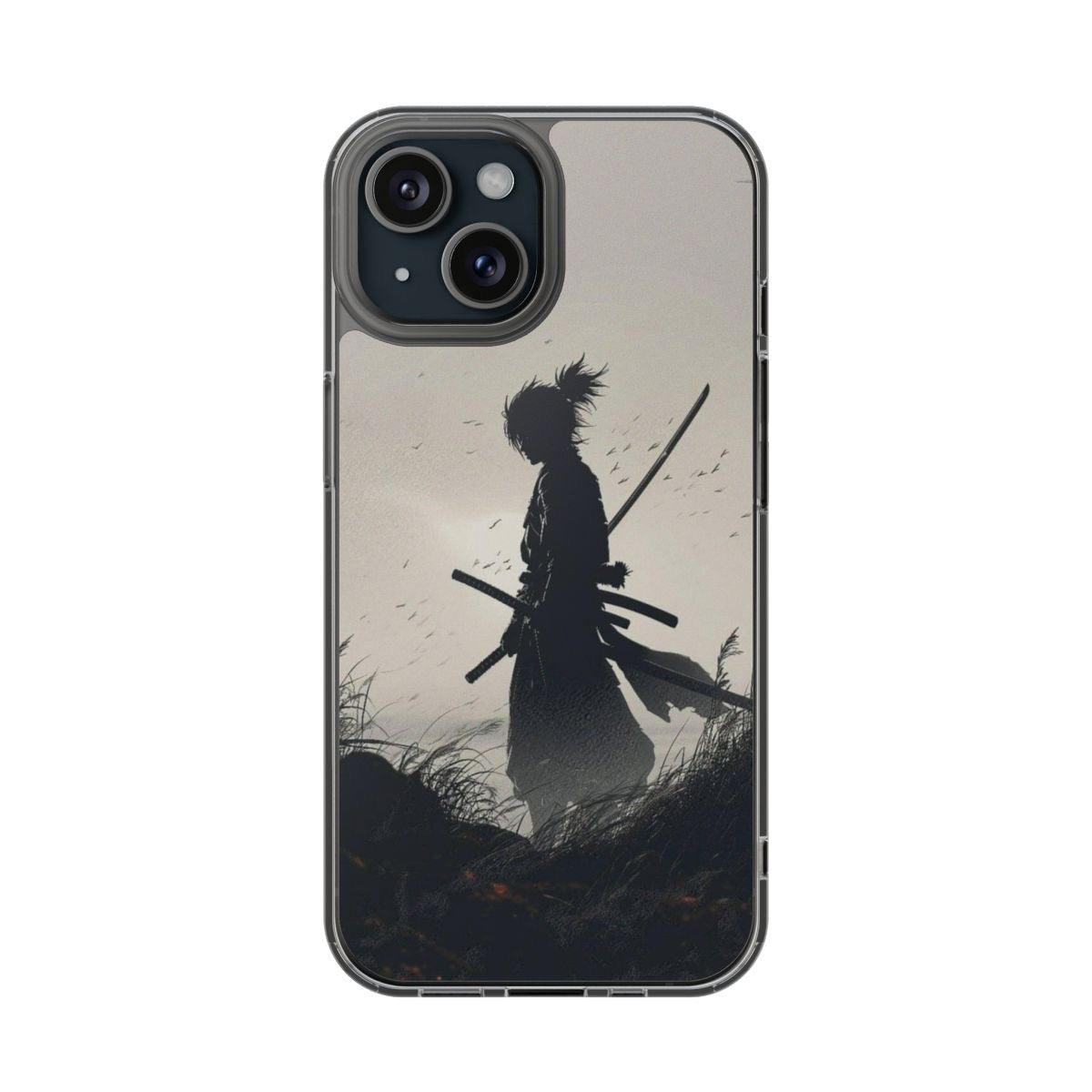 Samurai in moonlight Phone Case