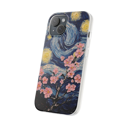 Starry Night Over a Blossom Tree Phone Case