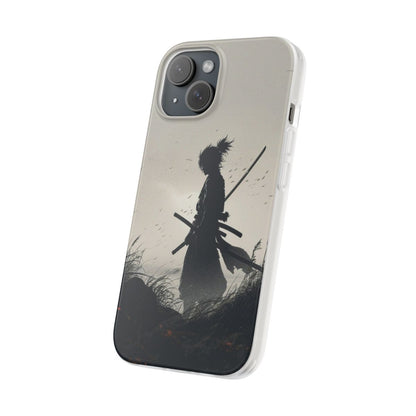 Samurai in moonlight Phone Case