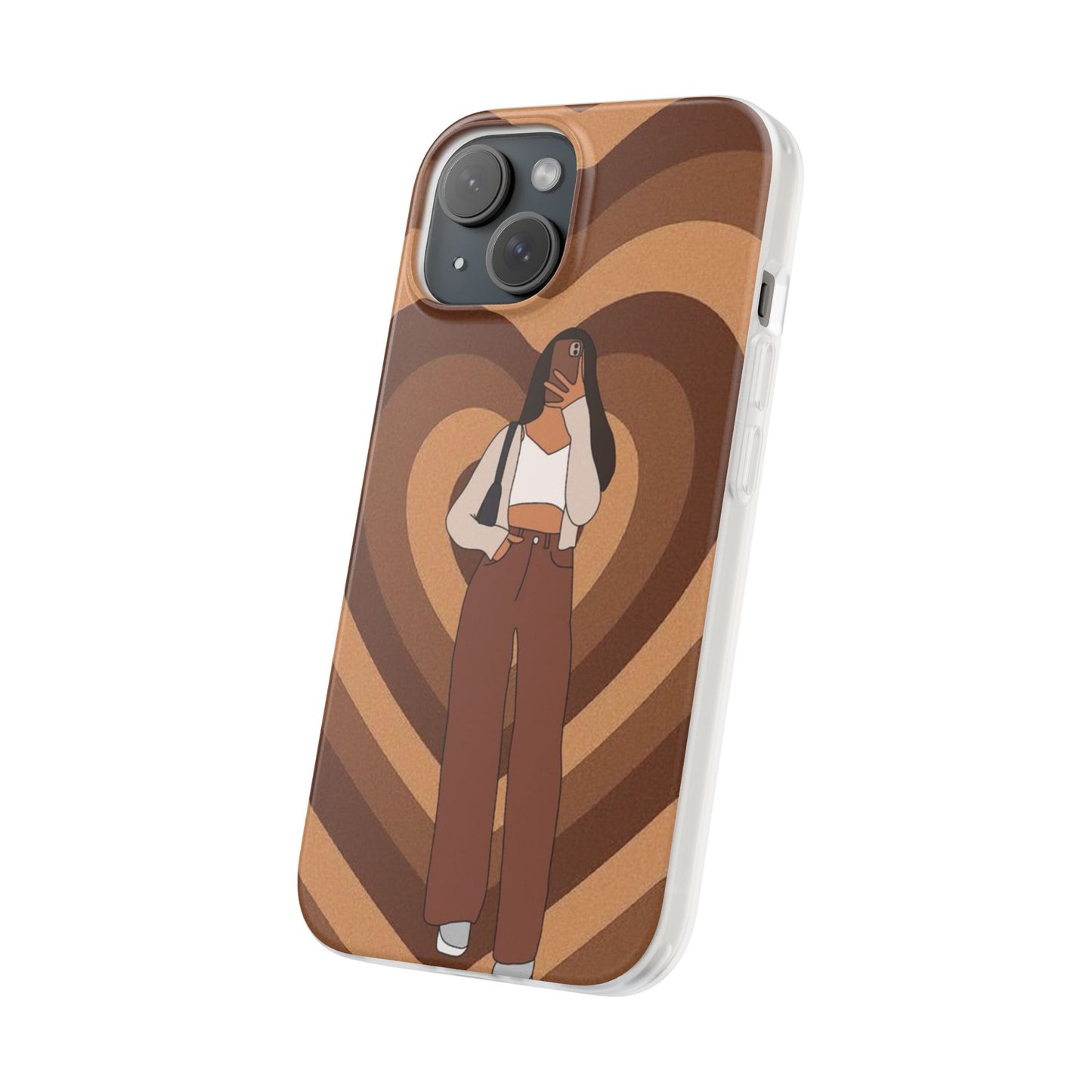 Brown Heart Phone Case