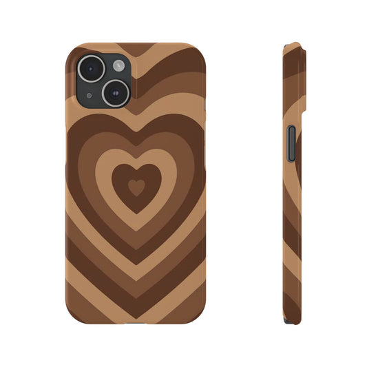 Brown Heart y2k Phone Case