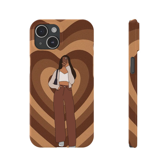 Brown Heart Phone Case
